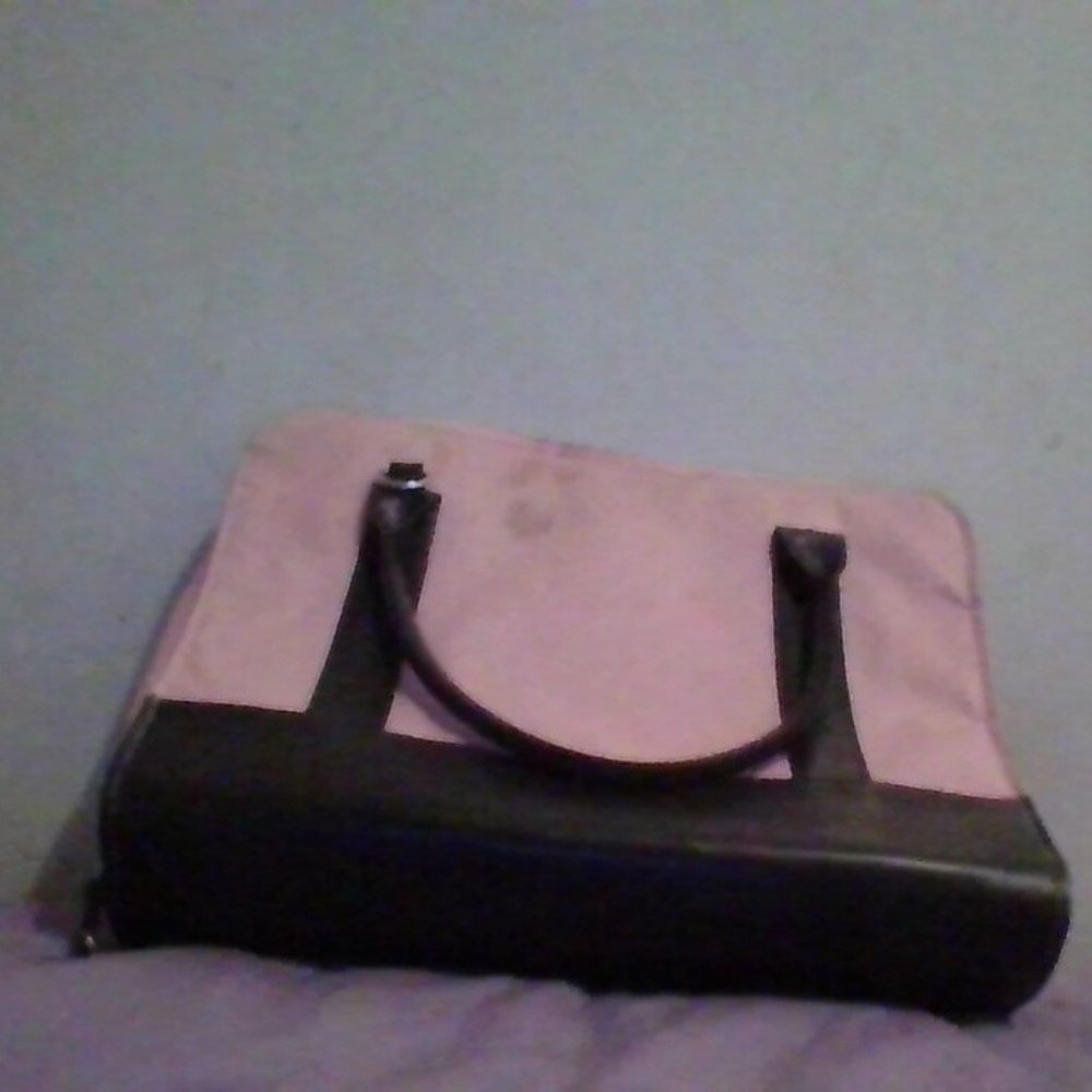 Pink and Brown Laptop Bag